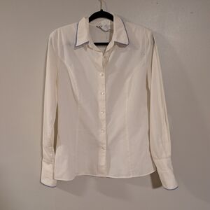 Vintage Pendleton Button Up Shift With Blue Trim Size 8